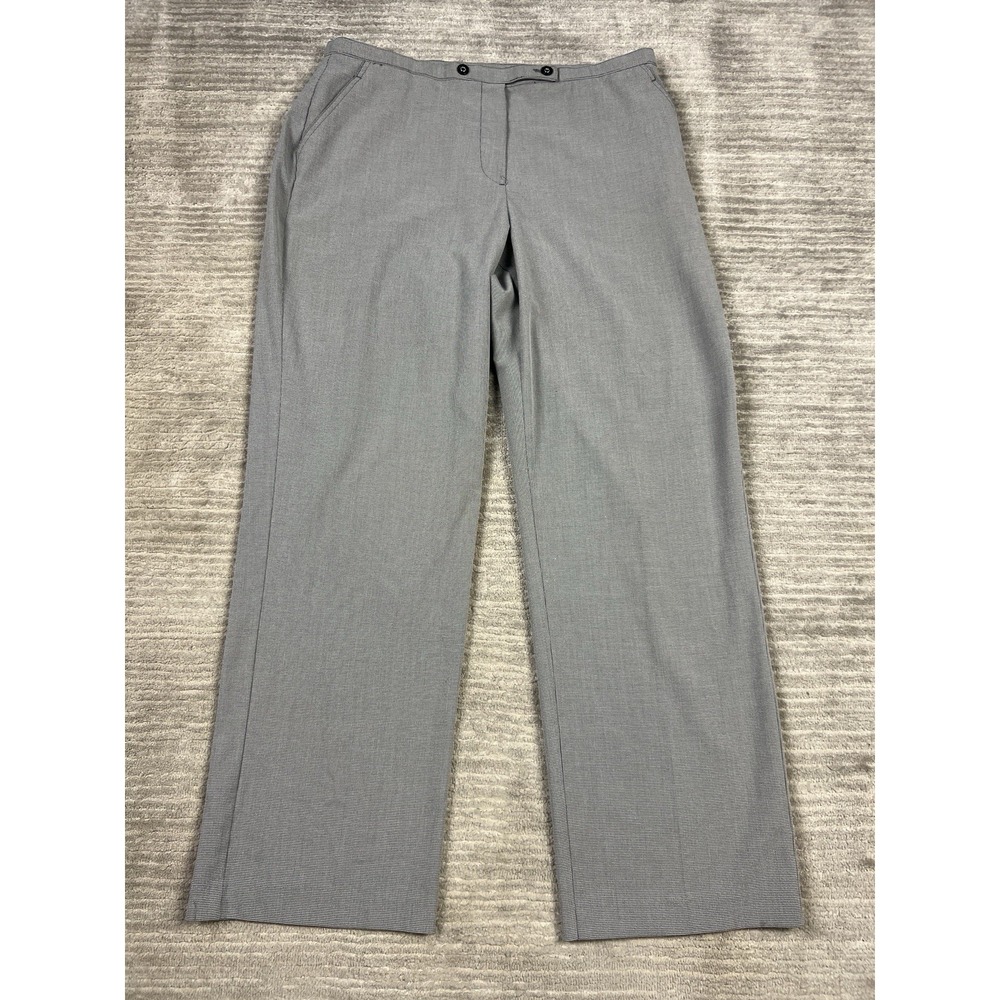 Investments Dress Pants Womens‎ 16 Gray Houndstooth Polyester Blend Straight Leg